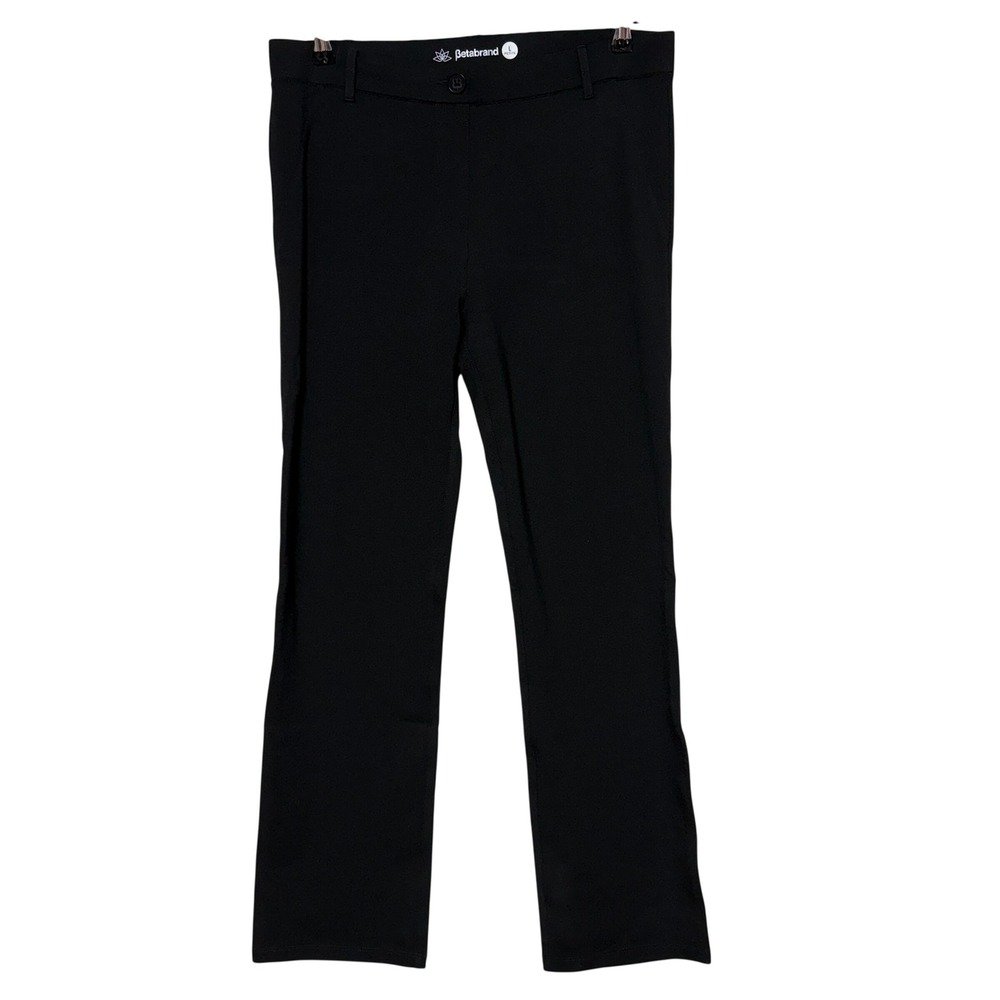 Betabrand Dress Pants Womens Large Petite 33x31 Black Pull On Stretch Flex‎ 5%